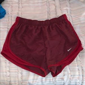 Nike Dri-fit red running shorts with small pattern